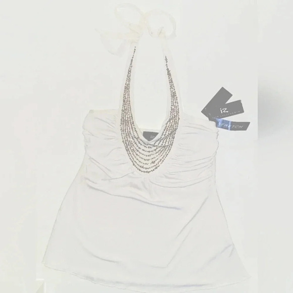 White beaded halter top nwt - Picture 1 of 4